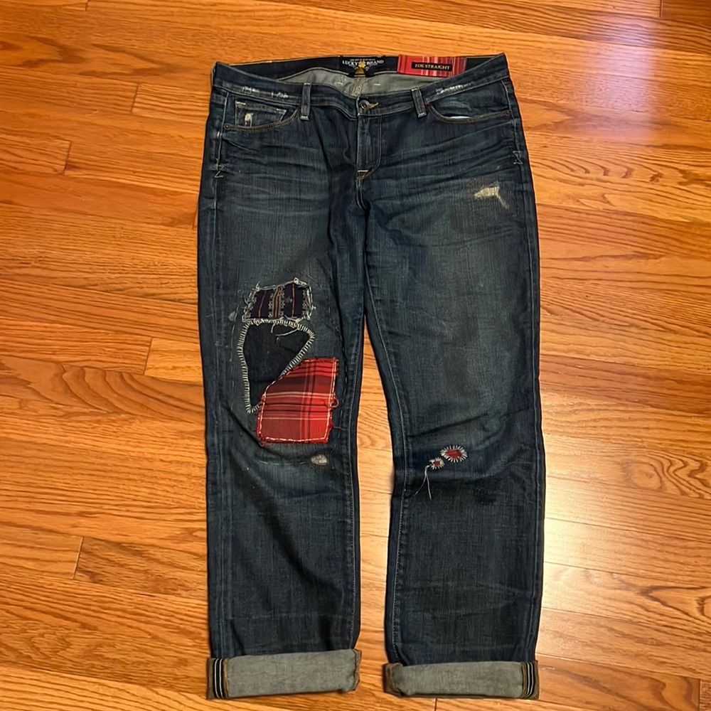 Lucky jeans with patches super cute for winter